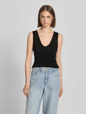 Top na ramiączkach o kroju slim fit z marszczeniami i dekoltem w serek model 'MY' Topshop