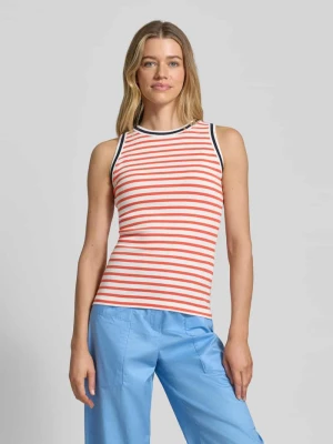 Top na ramiączkach w efekt prążkowania z okrągłym dekoltem Marc Cain