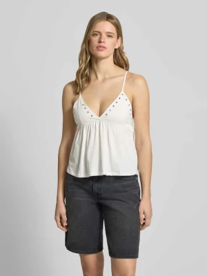 Top na ramiączkach z dekoltem w serek i nitami Gina Tricot