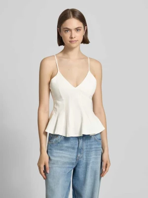 Top na ramiączkach z dekoltem w serek model 'Peplum' Gina Tricot