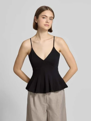 Top na ramiączkach z dekoltem w serek model 'Peplum' Gina Tricot