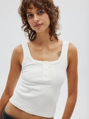 Top na ramiączkach z guzikami w kolorze CREAM - GLOWIN-S Marsala