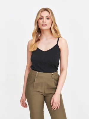 Top na ramiączkach z metalizowaną nicią Top Secret