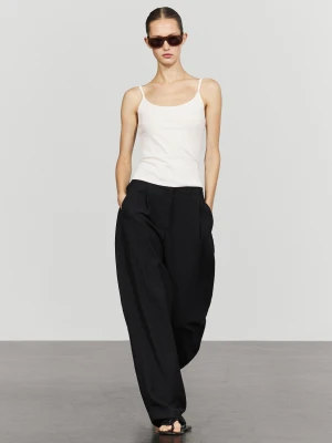 Top Na Ramiączkach Z Mieszanki Bawełny - Biały Złamany - Massimo Dutti - Female