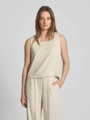 Top na ramiączkach z mieszanki wiskozy i lnu z prostokątnym dekoltem My Essential Wardrobe