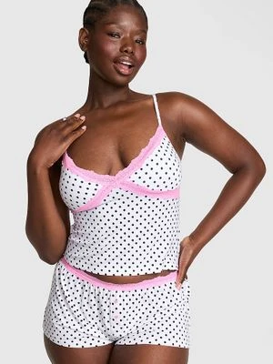 PINK Top na ramiączkach z modalu z koronkowym wykończeniem Victoria's Secret