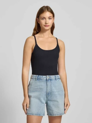 Top na ramiączkach z prążkowaniem i detalem z logo Marc O'Polo DENIM