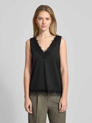 Top na ramiączkach z satyny z obszyciem koronką model ‘Bicco’ FREE/QUENT