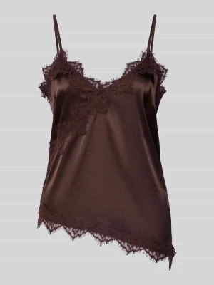 Top na ramiączkach z satyny z obszyciem koronką model ‘SOFIE’ Noisy May