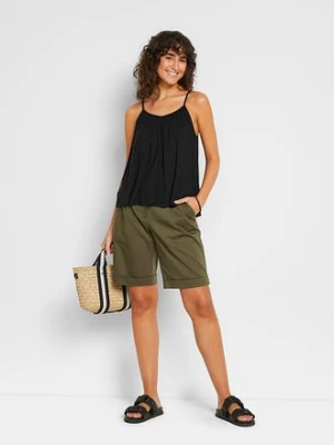 Top na wąskich ramiączkach z lejącej wiskozy bonprix