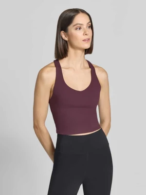 Top o kroju krótkim z wbudowanymi miseczkami Fabletics Bordowy