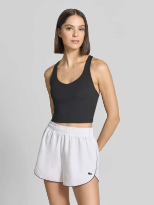 Top o kroju krótkim z wbudowanymi miseczkami Fabletics Czarny