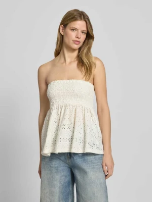 Top o kroju regular fit z ażurową koronką model ‘LLUZ’ Only