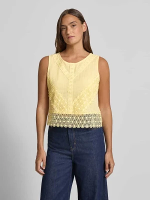 Top o kroju regular fit z ażurowym ściegiem Apricot