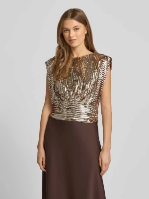 Top o kroju regular fit z cekinowym obszyciem na całej powierzchni model ‘C_ILLANA’ Boss Orange