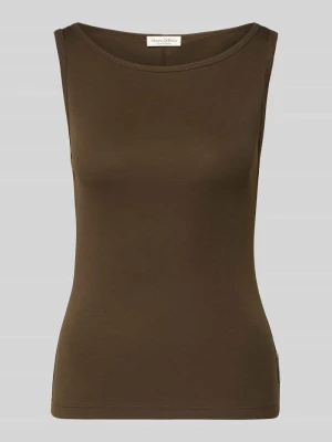 Top o kroju regular fit z czystej bawełny Marc O'Polo Średniobrązowy