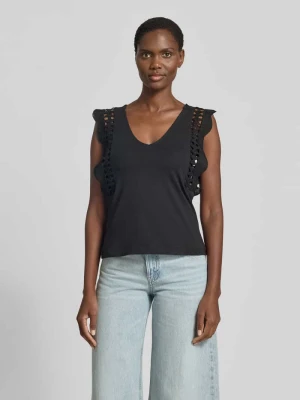Top o kroju regular fit z czystej bawełny model 'GABBY' Vero Moda Czarny