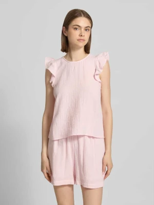 Top o kroju regular fit z czystej bawełny model 'SASTINA' Pieces Różowy