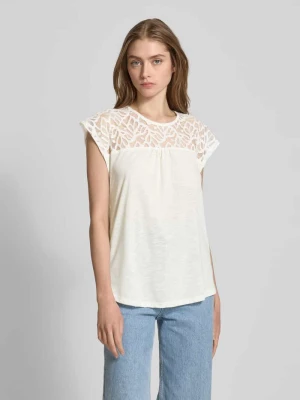 Top o kroju regular fit z detalem z koronki model ‘SINDY’ Only