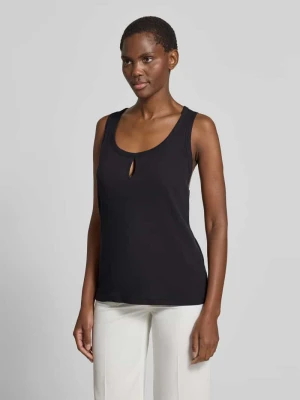top o kroju regular fit z domieszką lnu Victoria Beckham Czarny
