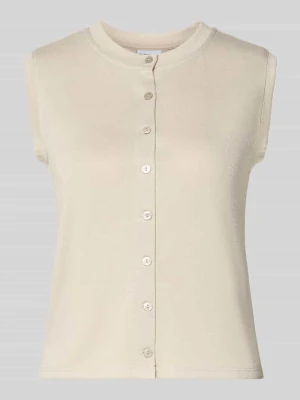 top o kroju regular fit z dodatkiem wiskozy model 'PIMI' Pieces Beżowy
