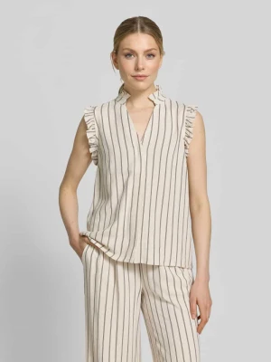 Top o kroju regular fit z domieszką lnu model 'VIVA' Selected Femme