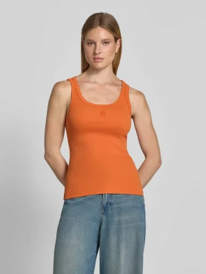top o kroju regular fit z mieszanka bawełny model 'DATAMIA' Hugo Pomarańczowy