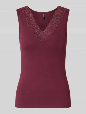 Top o kroju regular fit z mieszanki wiskozy model 'ROSA' Vero Moda Bordowy