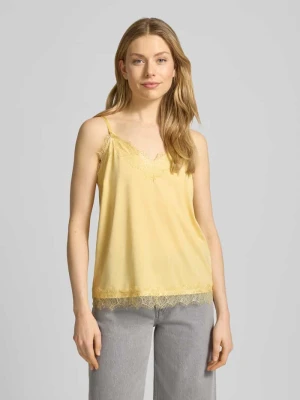 Top o kroju regular fit z obszyciem koronką model 'Bicco' FREE/QUENT