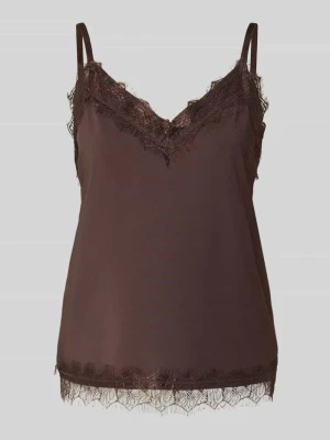 Top o kroju regular fit z obszyciem koronką model 'Bicco' FREE/QUENT