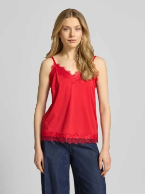 Top o kroju regular fit z obszyciem koronką model 'Bicco' FREE/QUENT