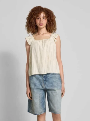 Top o kroju relaxed fit z mieszanki wiskozy i lnu model ‘PIA’ Pieces