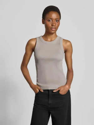 Top o kroju skinny fit z czystej bawełny Drykorn Jasnoszary melanż
