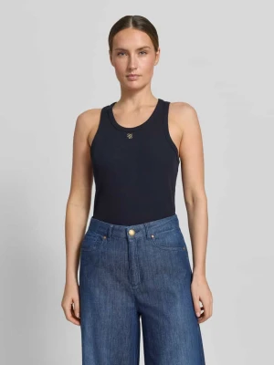 top o kroju slim fit z aplikacją z logo Liu Jo White