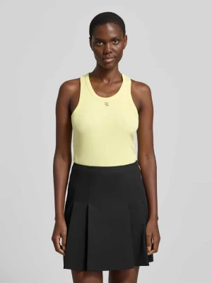 top o kroju slim fit z aplikacją z logo Liu Jo White