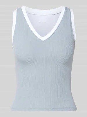 top o kroju slim fit z dekoltem w serek model 'Chia' Varley Jasnoszary