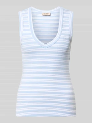 Top o kroju slim fit z dekoltem w serek model 'Elle' MOS MOSH