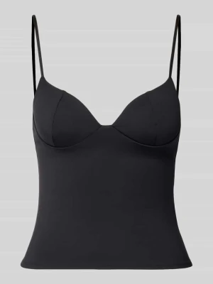 Top o kroju slim fit z efektem modelowania Gina Tricot Czarny