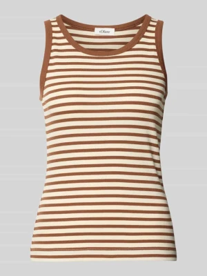 Top o kroju slim fit z mieszanka bawełny s.Oliver Średniobrązowy