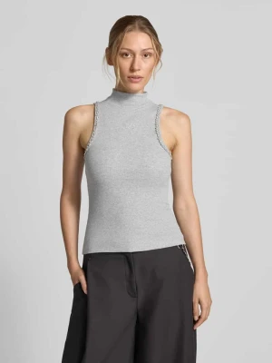 Top o kroju slim fit z mieszanki bawełny CPH MUSE Jasnoszary melanż