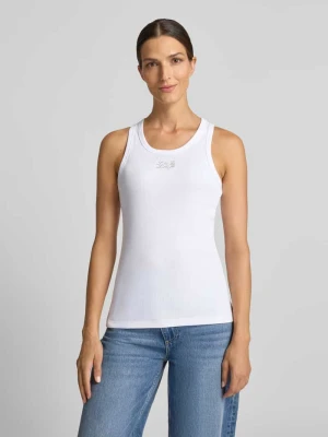 Top o kroju slim fit z mieszanki bawełny model 'Costina' Liu Jo Biały
