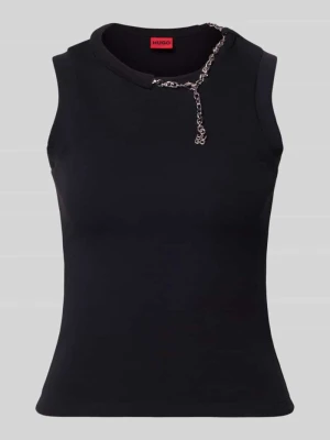 Top o kroju slim fit z mieszanki bawełny model 'Delolly' Hugo Czarny