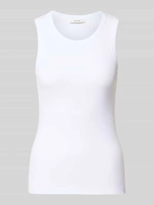 top o kroju slim fit z mieszanki bawełny model 'Ilesso' Opus Biały