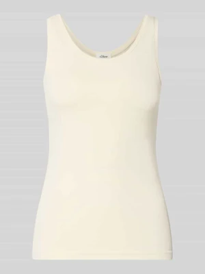 Top o kroju slim fit z mieszanki bawełny s.Oliver Złamany biały