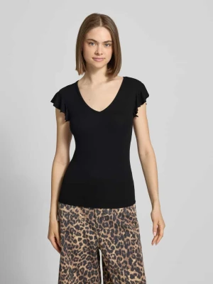 Top o kroju slim fit z mieszanki wiskozy model 'BELLA' Only Czarny