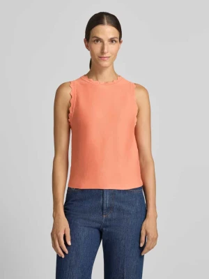 Top o kroju slim fit z mieszanki wiskozy Tom Tailor Koralowy