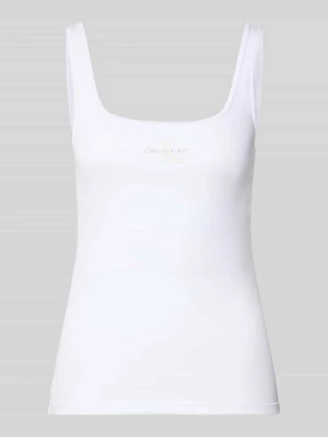 Top o kroju slim fit z nadrukiem z logo model ‘Scoop’ Calvin Klein Jeans