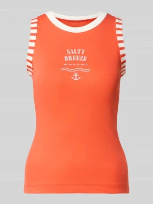 Top o kroju slim fit z nadrukiem z napisem Marc Cain