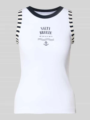 Top o kroju slim fit z nadrukiem z napisem Marc Cain