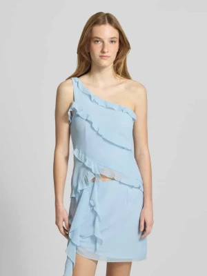 Top o kroju slim fit z obszyciem falbanami model 'Gabriele' LeGer
